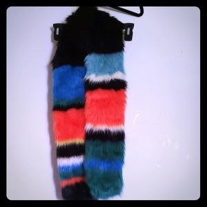 Colorful fluffy scarf